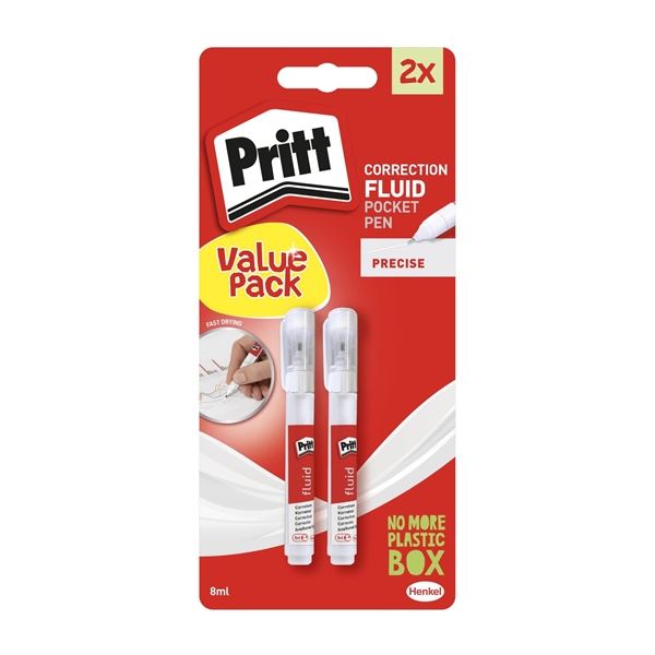 Korekční pero Pritt Pocket Pen 8 ml, 2ks v blistru Korekční pero Pritt Pocket Pen 8 ml, 2ks v blistru