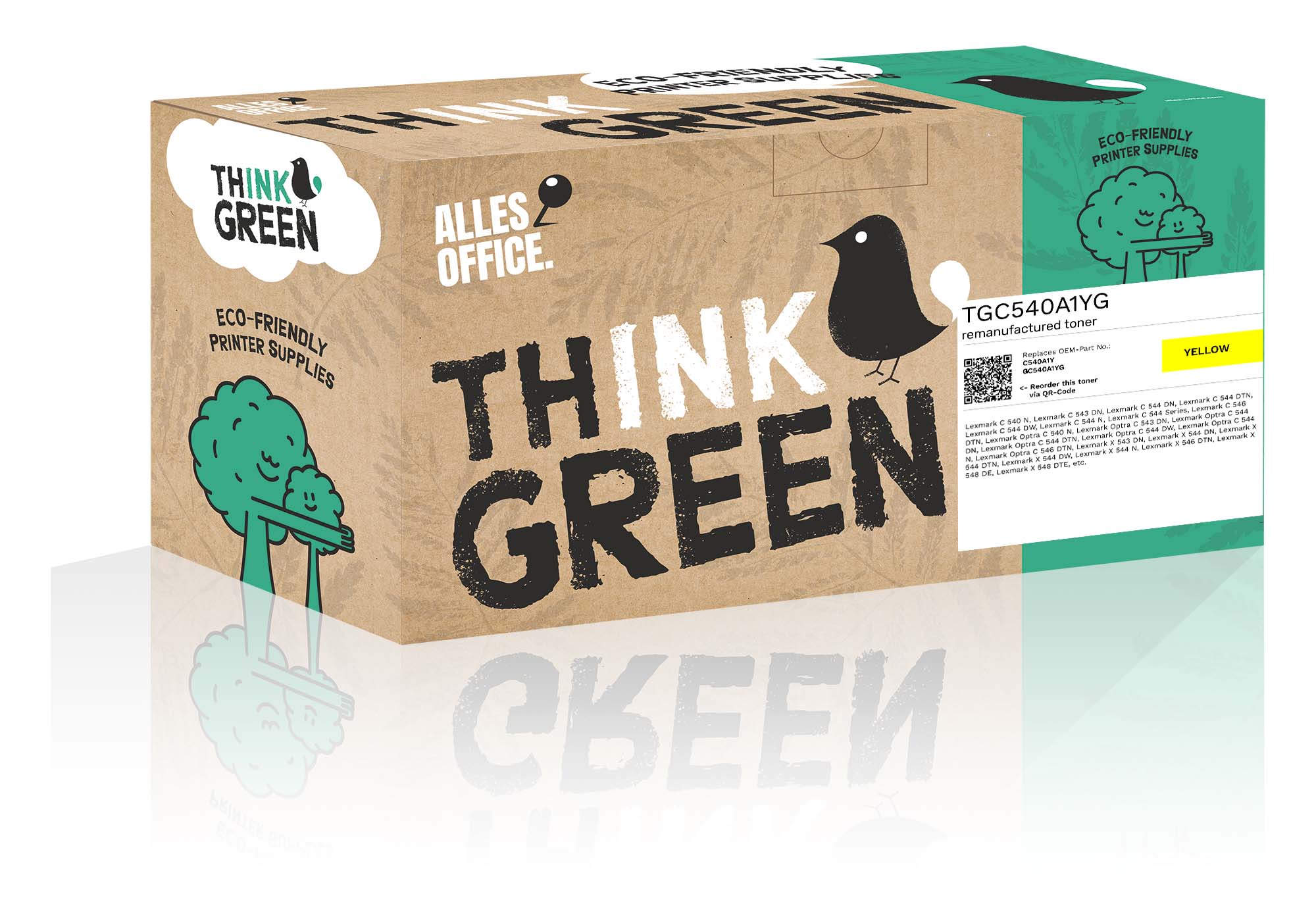 ThinkGreen replaces Lexmark C540A1YG / 0C540A1YG gelb