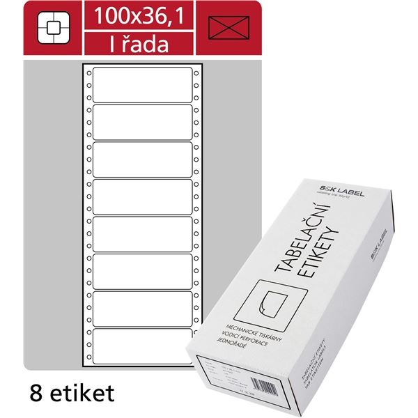 Tabelační jednořadé etikety, 100 x 36,1mm, 4000 ks Tabelační jednořadé etikety, 100 x 36,1mm, 4000 ks