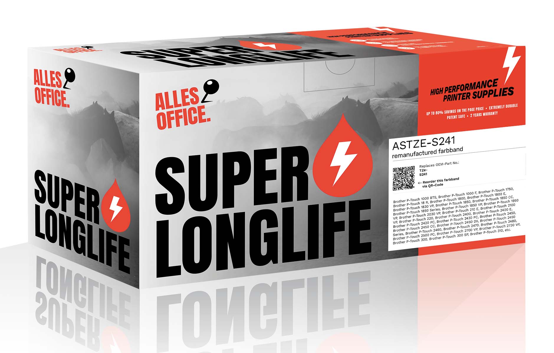 Superlonglife Brother TZe-S241 Páska černobílé