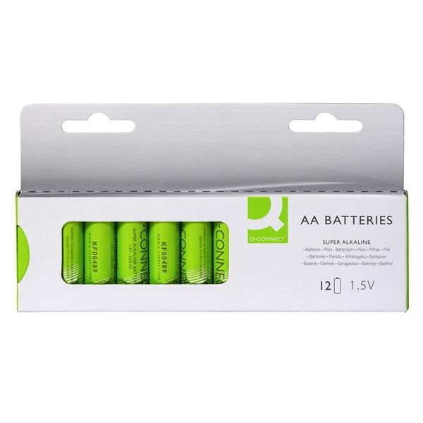 Alkalické baterie Q-Connect -1,5V,LR6,typ AA,12 ks