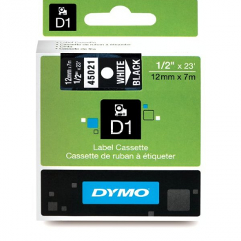 Dymo Schriftbandkassette weiß/schwarz (S0720610, 45021)