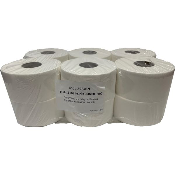 Toaletní papír Jumbo, 2vr, celuloza, 12 rolí Toaletní papír Jumbo, 2vr, celuloza, 12 rolí