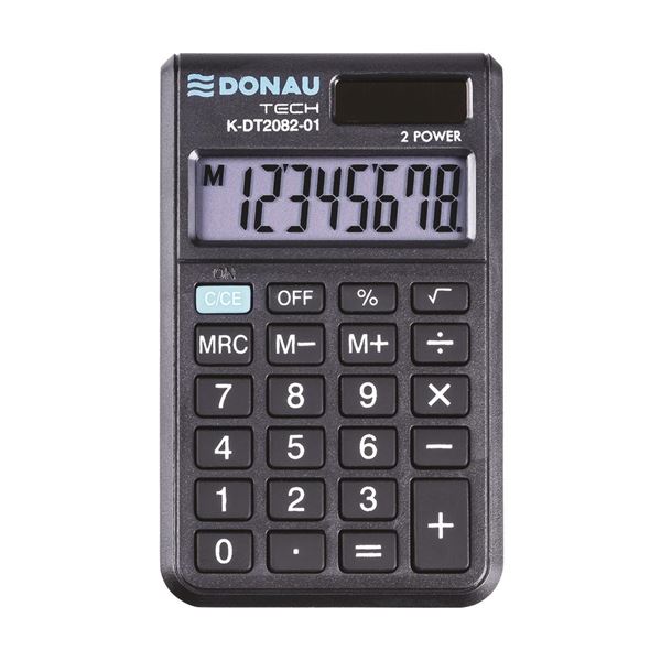Kapesní kalkulačka DONAU TECH,K-DT2082,8-m,černá Kapesní kalkulačka DONAU TECH,K-DT2082,8-m,černá