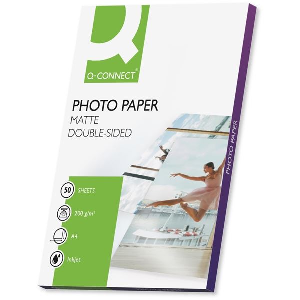 Fotopapír Q-Connect - A4, 200 g/m2, matný, 50 ks Fotopapír Q-Connect - A4, 200 g/m2, matný, 50 ks