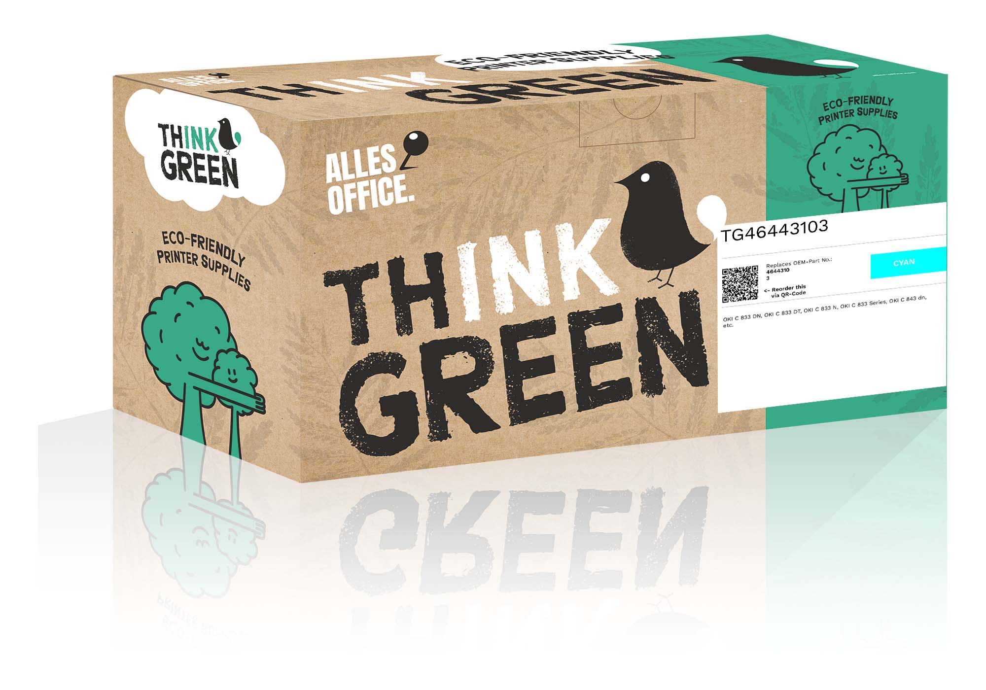 ThinkGreen OKI 46443103 Toner azurová