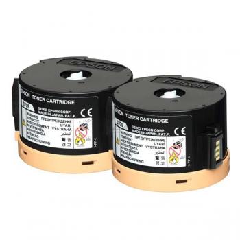 Epson Toner-Kartusche 2 x schwarz (C13S050710, 0710)