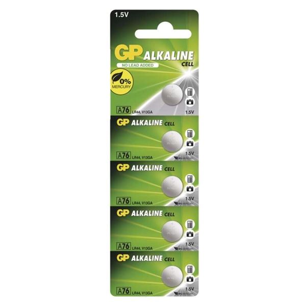 Knof.alkalickébaterie GP - A76F, LR44, 1,5V, 5 ks Knof.alkalickébaterie GP - A76F, LR44, 1,5V, 5 ks