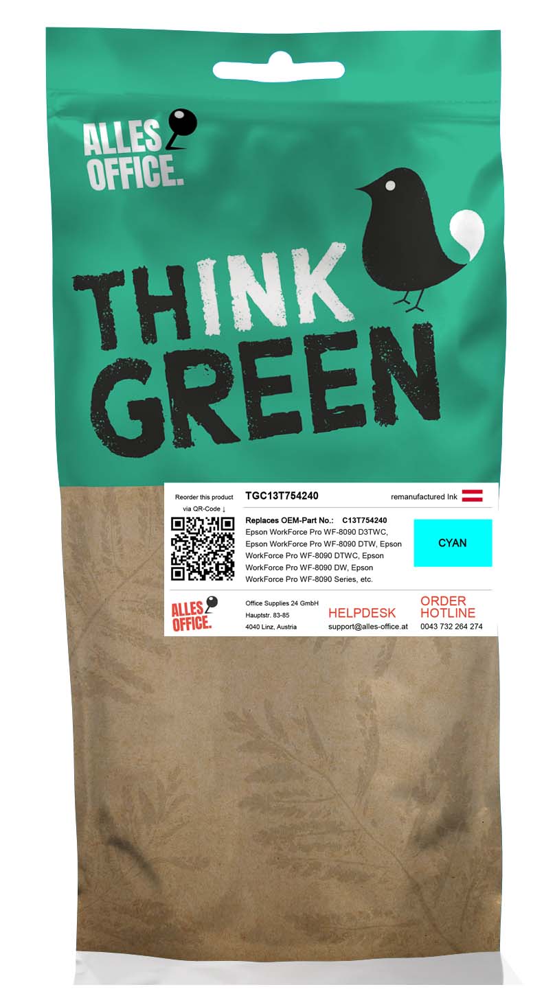 ThinkGreen Epson C13T754240 / T7542 Ink azurová
