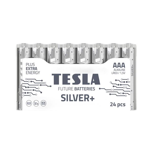 Alkal. baterie Tesla SILVER+ LR03, typ AAA, 24 ks Alkal. baterie Tesla SILVER+ LR03, typ AAA, 24 ks