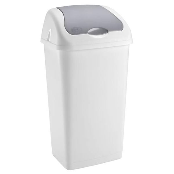 Odpadkový koš Heidrun - výklopný, šedý/ bílý, 60 l Odpadkový koš Heidrun - výklopný, šedý/ bílý, 60 l