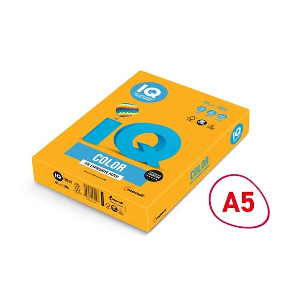 Bar.papír IQ Color A5-AG10,starozl.,80 g/m2,500l. Bar.papír IQ Color A5-AG10,starozl.,80 g/m2,500l.
