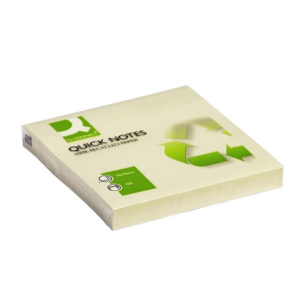 Recyklovaný bloček Q-Connect 76 × 76 mm, žlutý Recyklovaný bloček Q-Connect 76 × 76 mm, žlutý