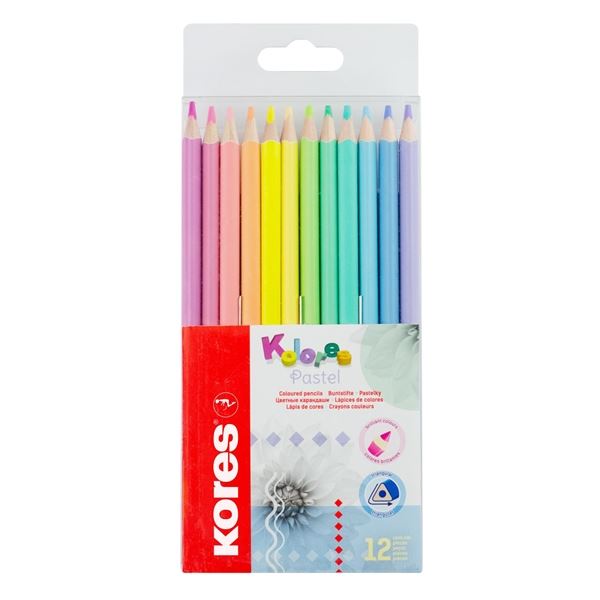 Pastelky Kores Kolores trojhranné, 12 barev Pastelky Kores Kolores trojhranné, 12 barev