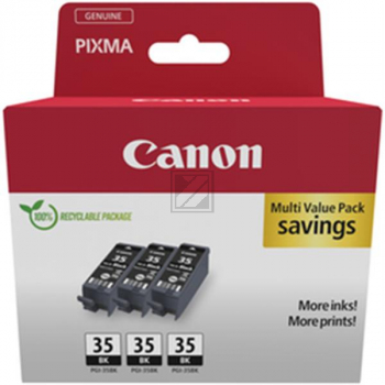 Original Canon 1509B028 / PGI-35BK Tinte schwarz - 3 Stück Canon Tintenpatrone 3 x schwarz (1509B028)