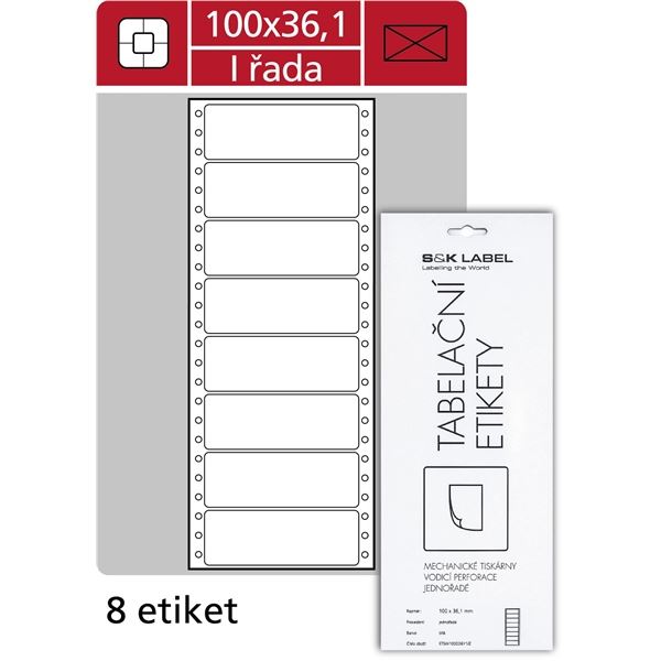 Tabelační jednořadé etikety, 100 x 36,1 mm, 200 ks Tabelační jednořadé etikety, 100 x 36,1 mm, 200 ks