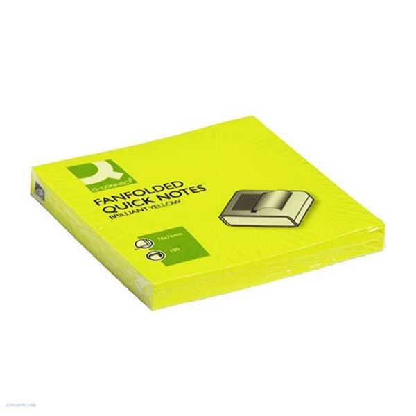 Z-Bloček Q-Connect, 76 x 76 mm, neonově žlutý Z-Bloček Q-Connect, 76 x 76 mm, neonově žlutý