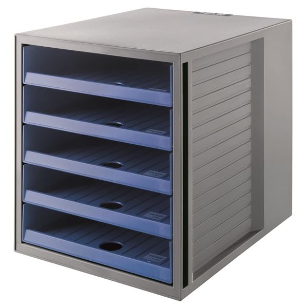 Zásuvkový box HAN, ECO, 5 zásuvek, modrý