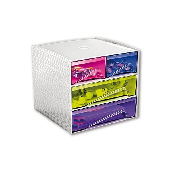Zásuvkový box Cep MyCube Mini, 4 zásuvky, barevný