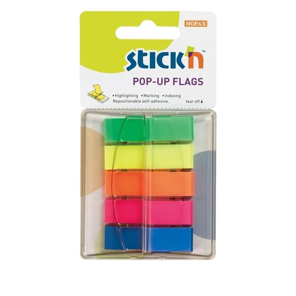 Záložky Stick’n by Hopax, 12 × 45 mm, mix 5 barev Záložky Stick’n by Hopax, 12 × 45 mm, mix 5 barev