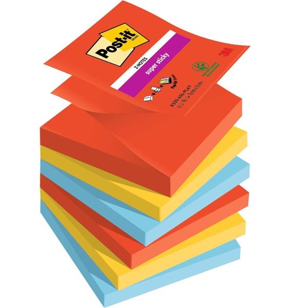 Z-bločky Super Sticky PLAYFUL, 76x76 mm, 6 ks Z-bločky Super Sticky PLAYFUL, 76x76 mm, 6 ks