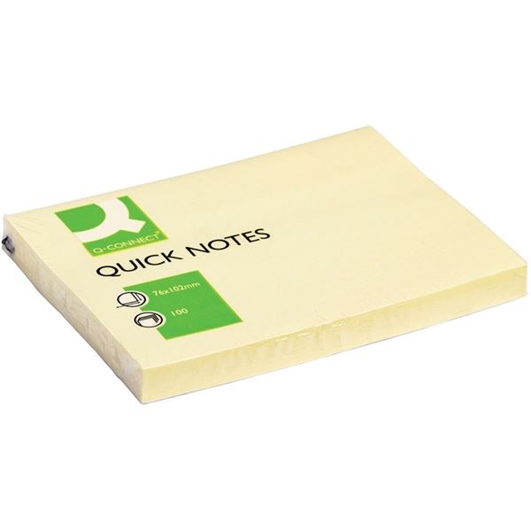 Bloček Q-Connect 76 x 102 mm, žlutý