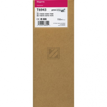 Original Epson C13T694300 / T6943 Tinte magenta Epson Tintenpatrone magenta HC plus (C13T694300, T6943)
