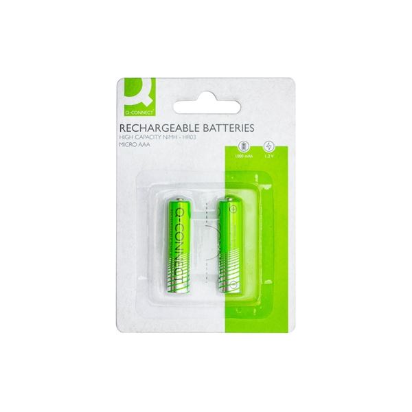 Nabíjecí baterie Q-Connect - AAA,1 000 mAh,2 ks Nabíjecí baterie Q-Connect - AAA,1 000 mAh,2 ks