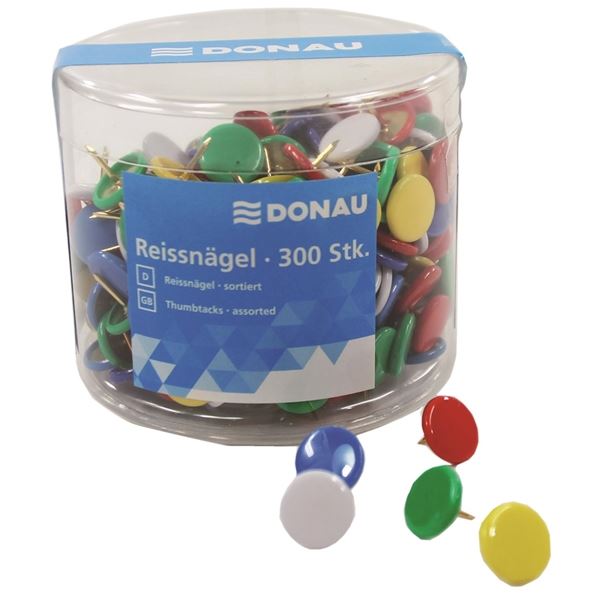 Kovové připínáčky Donau, 300, mix barev Kovové připínáčky Donau, 300, mix barev