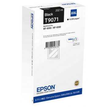 Original Epson C13T90714N / T9071 Tinte cyan Epson Tintenpatrone schwarz HC (C13T90714N, T9071)