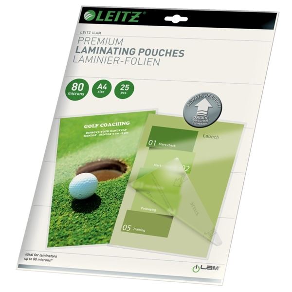 Laminovací fólie Leitz, A4, 2 x 80 mic, 25 ks Laminovací fólie Leitz, A4, 2 x 80 mic, 25 ks