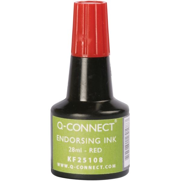Razítková barva Q-Connect, 28 ml, červená