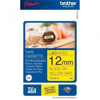Brother Schriftbandkassette schwarz/gelb (TZE-631S)
