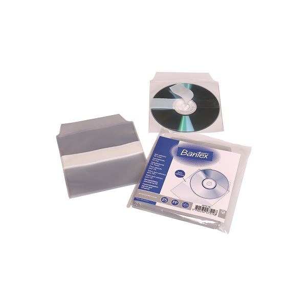Samolepicí kapsy Bantex na CD / DVD, 25 ks Samolepicí kapsy Bantex na CD / DVD, 25 ks