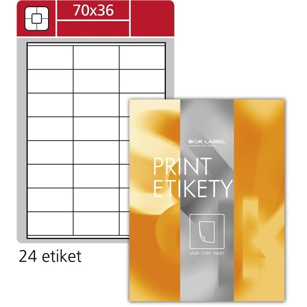Snímatelné etikety, bílé, 70,0 x 36,0 mm, 2400 ks