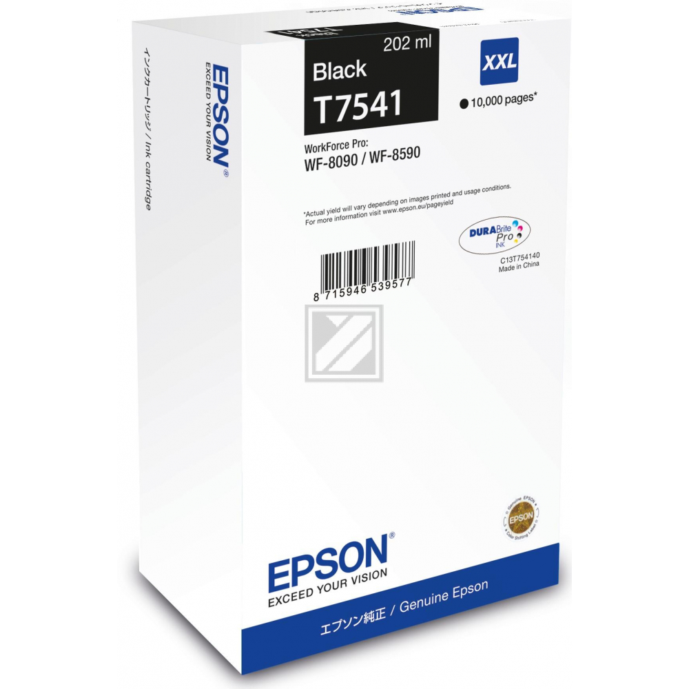 Epson Tintenpatrone schwarz HC plus (C13T75414N, T7541)