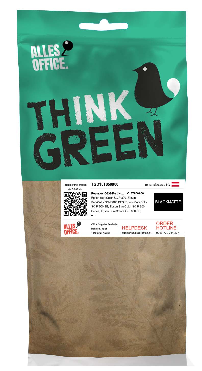 ThinkGreen Epson C13T850800 / T8508 Ink