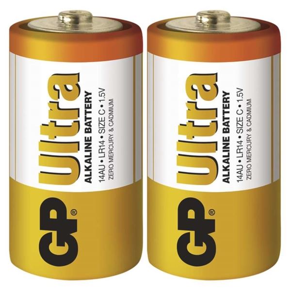 Alkalické baterie GP Ultra C, LR14, 1,5V, 2 ks Alkalické baterie GP Ultra C, LR14, 1,5V, 2 ks