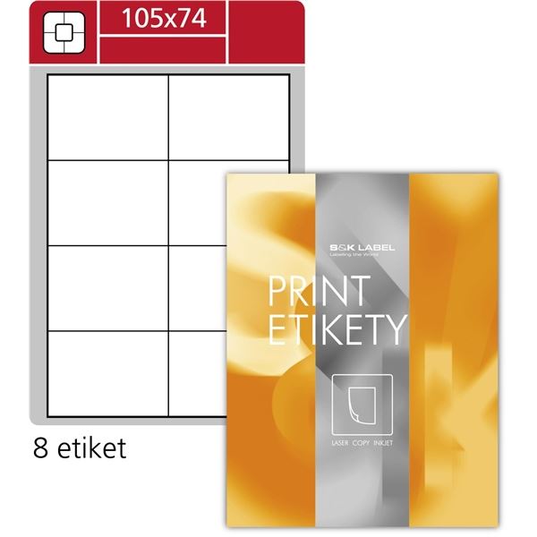 Snímatelné etikety, bílé, 105,0 x 74,0 mm, 800 ks