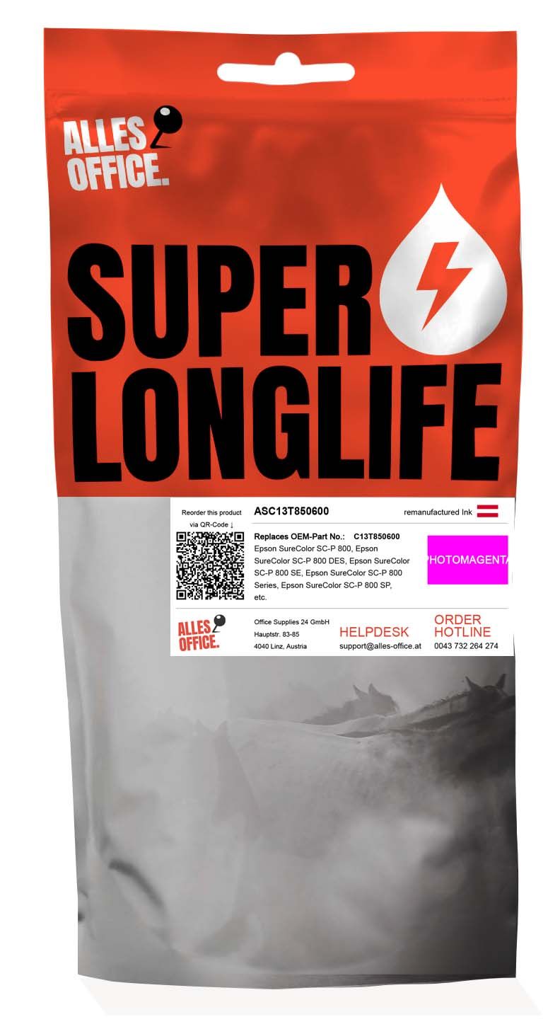 Superlonglife Epson C13T850600 / T8506 Ink purpurová fotka
