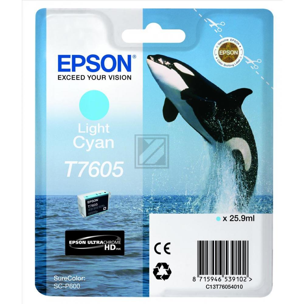 Original Epson C13T76054010 / T7605 Tinte cyan hell