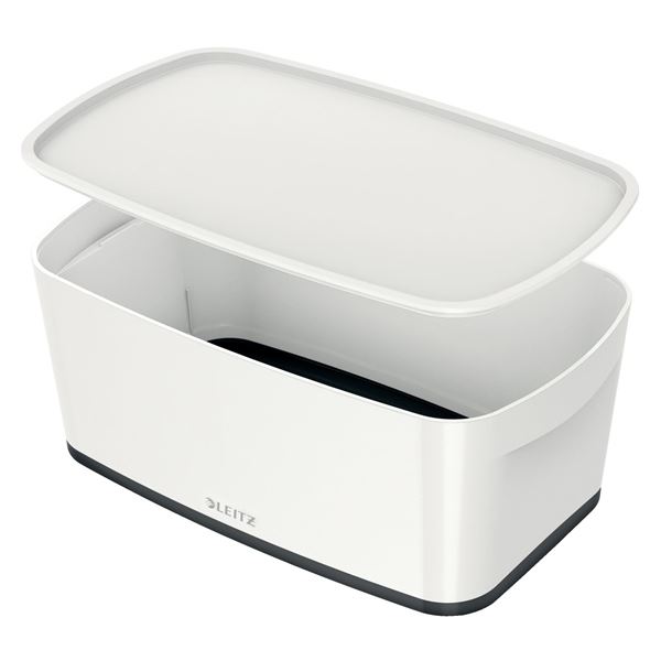 Úložná krabice s víkem Leitz MyBox, S bílá/černá