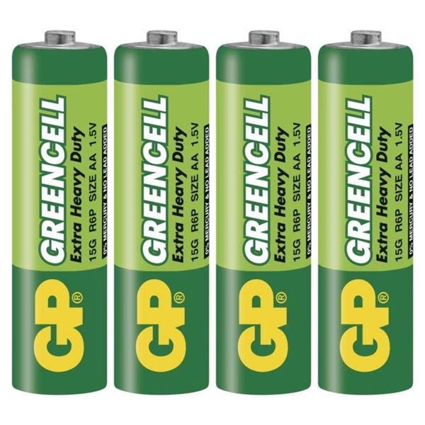 Zinková baterie GP Greencell AA, LR6, 1,5V, 4 ks