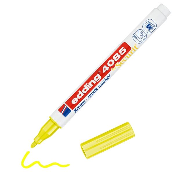 Křídový popisovač na sklo edding 4085, neon žlutý