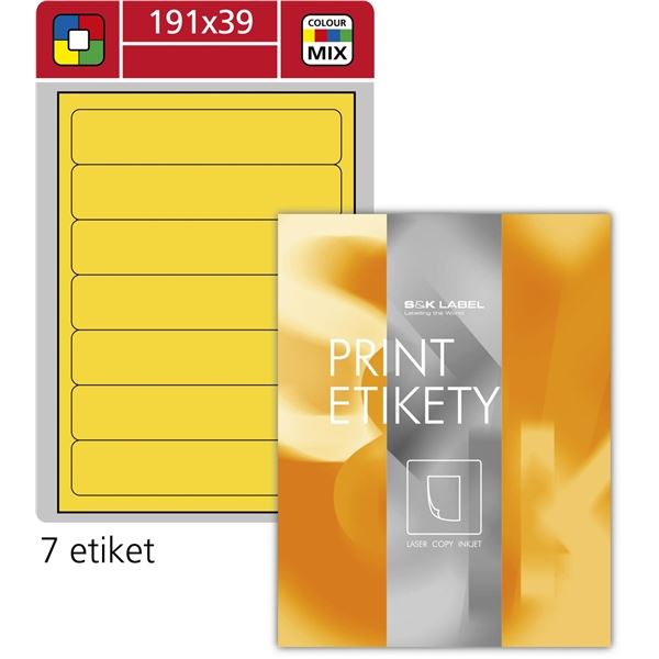 Etikety na pořadače S&K Label,žluté,700 ks Etikety na pořadače S&K Label,žluté,700 ks