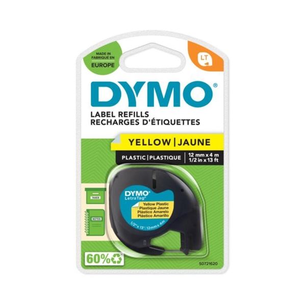 Plastová páska DYMO LetraTag, 12 mm, žlutá Plastová páska DYMO LetraTag, 12 mm, žlutá