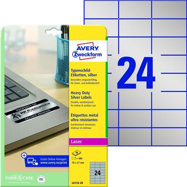 Vel.od.PE etik. Avery Zweckform-stř.,70x37mm,480ks Vel.od.PE etik. Avery Zweckform-stř.,70x37mm,480ks