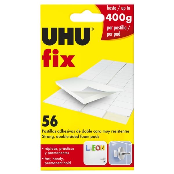 Lepicí guma UHU fix, bílá, 56 ks