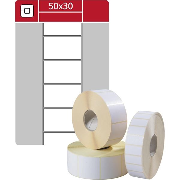 Etik.kotouč.S&K Label-termo,bílé,50x30mm,1000ks
