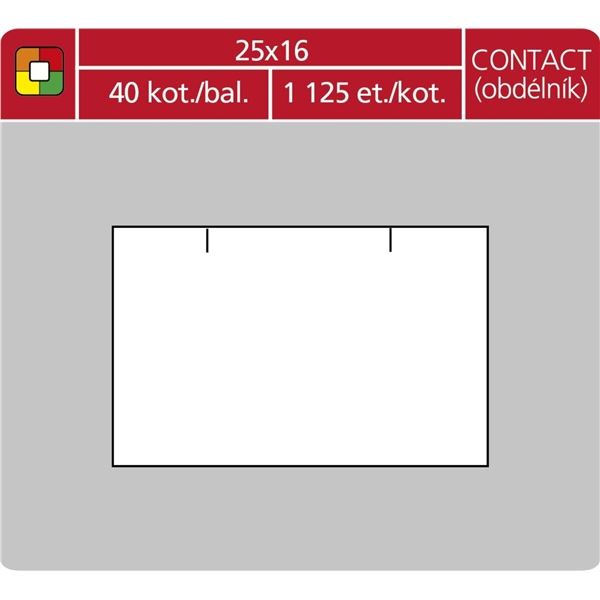 Cenové etikety CONTACT - 25x16, 1125 ks, bílé